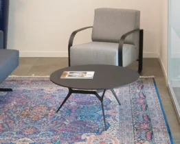 stylish round coffee table in black fenix laminate