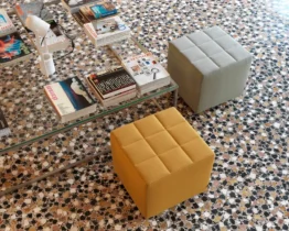 luxury quality upholstered small square foot stool