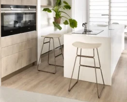 fixed height kitchen bar stools in leather