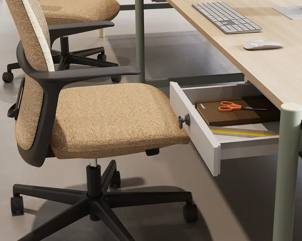 as an additional extra you can add a stylish and very practical under desk top drawer