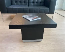 black ash wood executive coffee table 600 x 600 square