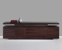 executive sideboard with five doors in dark oak wood