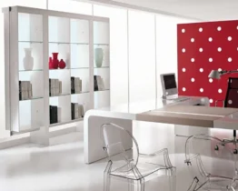 luxury white gloss executive bookcase unit