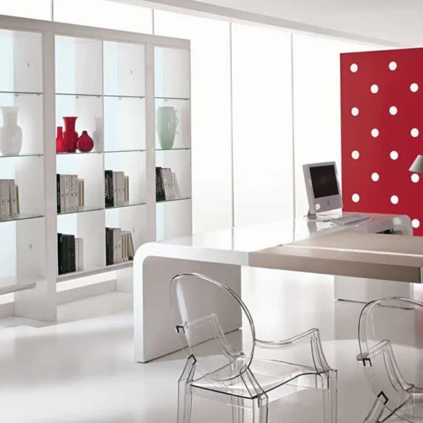Luxury White gloss bookcase unit