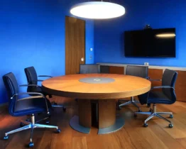 large 1700m diameter round boardroom table to seat 8-10 people