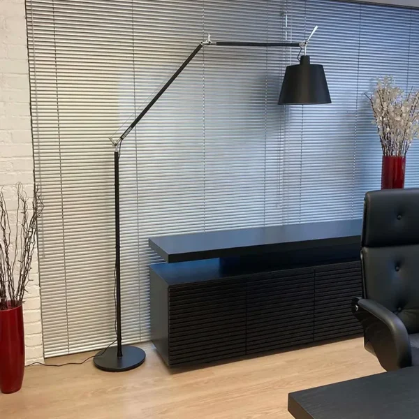 Tolomeo Mega LED Floor In Black with 360mm shade