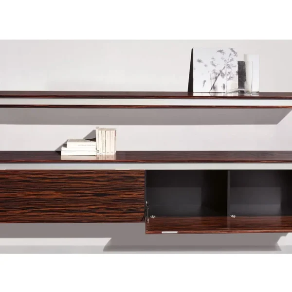 Designer wall mounted storage and shelves in Ebony