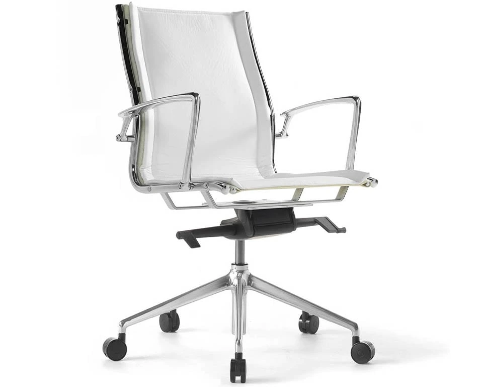 white leather designer chair with arms for your home office