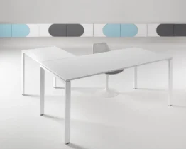 l-shaped office desks in white laminate