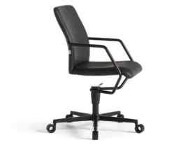 high quality black leather home office desk chair
