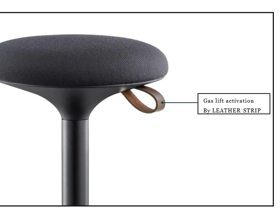 a stylish leather handle for activating the height adjustment