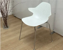 stunning klera side chair in white with a chrome frame