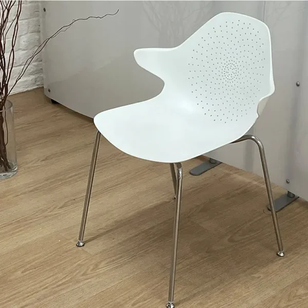 Stunning Klera Side chair in White with a chrome frame