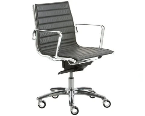 High quality designer desk chair in black leather