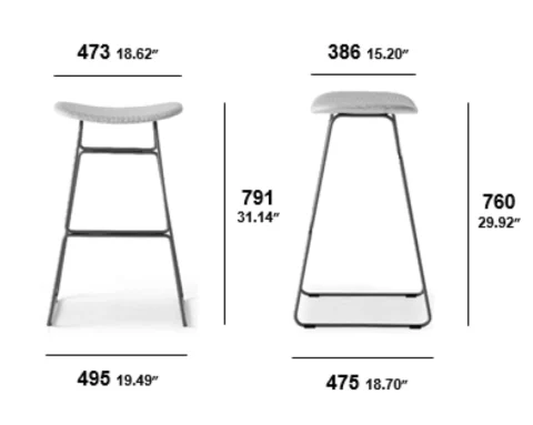 Dimensions for fixed height sketch bar stools