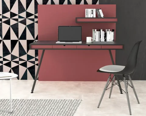 Small home office desk with drawers